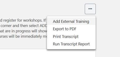 Add External Training