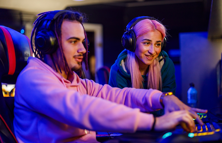 Students at a computer