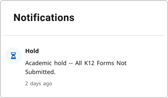 K-12 Hold Notification message