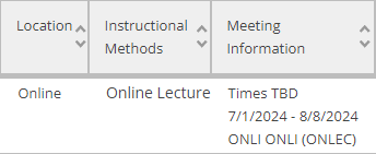 Online Meeting Days/Times