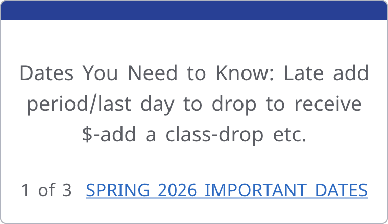 Important Dates link in MyECC