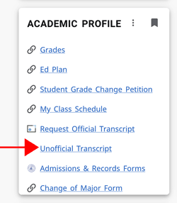 Academic Profile Card