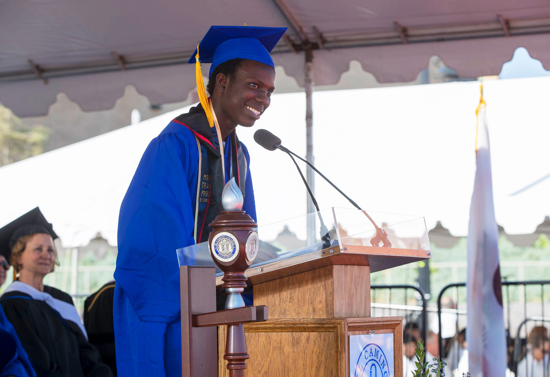 Student speaker addresses the graduating class.