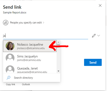 Image of OneDrive Name Search