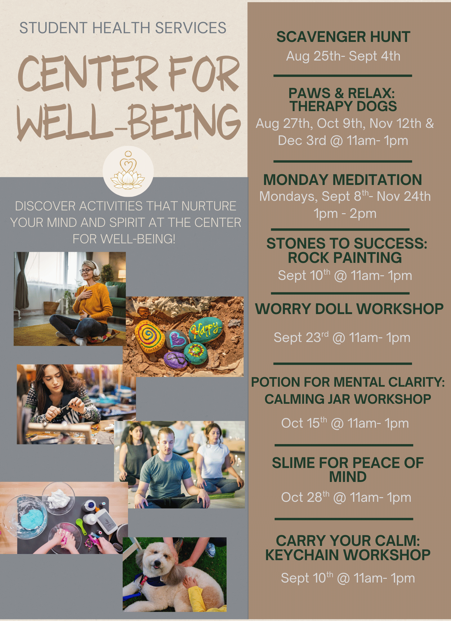 Center for Well-Being Activities