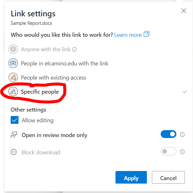 Select specific people