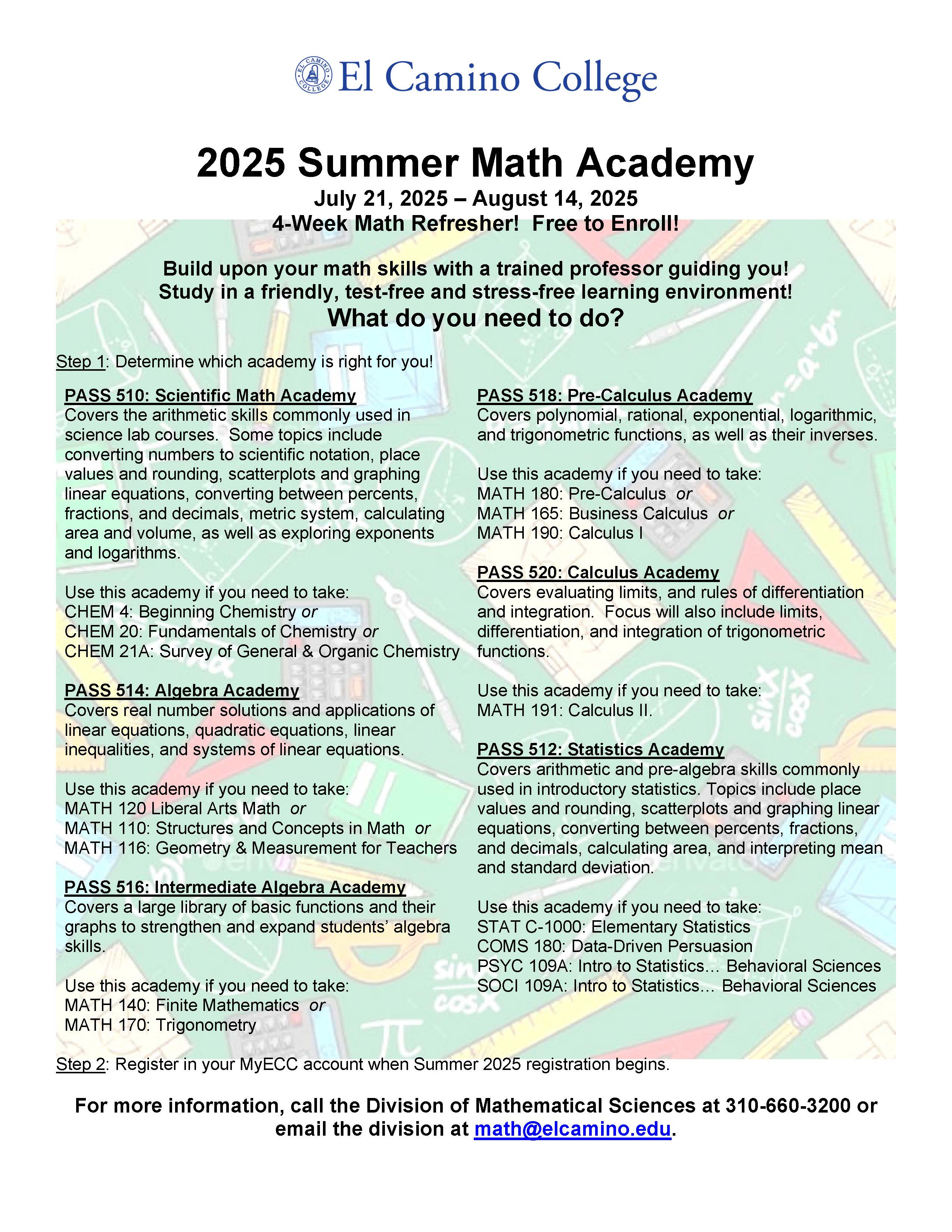 Math Academy Flyer