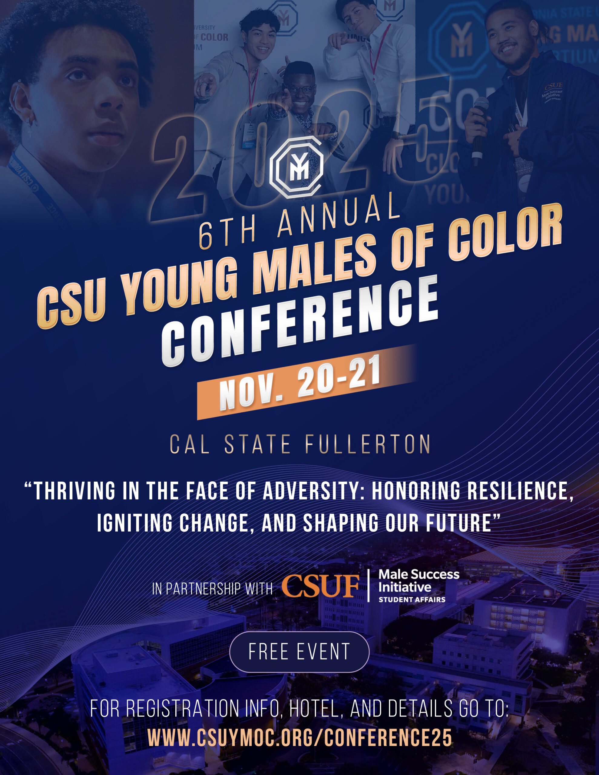 Fall 2025 CSU Young Men of Color Conference  Flyer of the CSU Young Men of Color Conference
